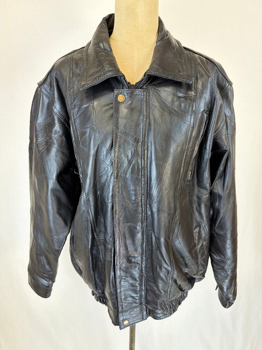 Maxam Brand Black Leather Jacket XLarge #0539